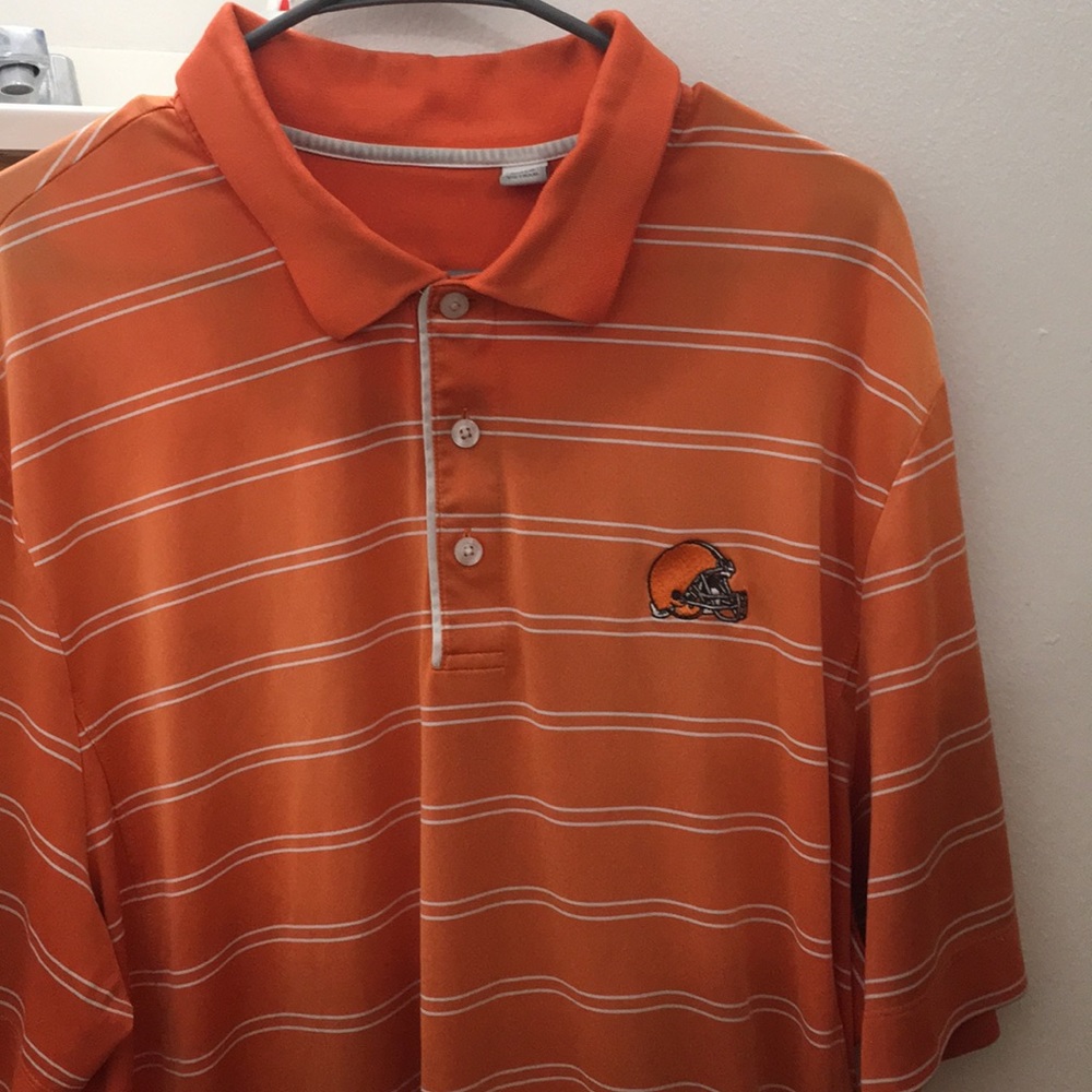 C&B-NFL (Cleveland Browns) - Striped Orange Polo